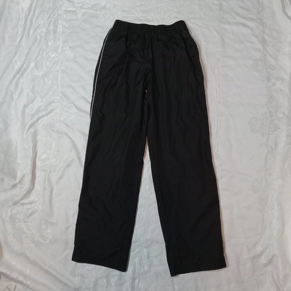 Youth Sport Tek Track Wind Pants YL Black Athletic Lined Zip Sz 10/12 Sportek